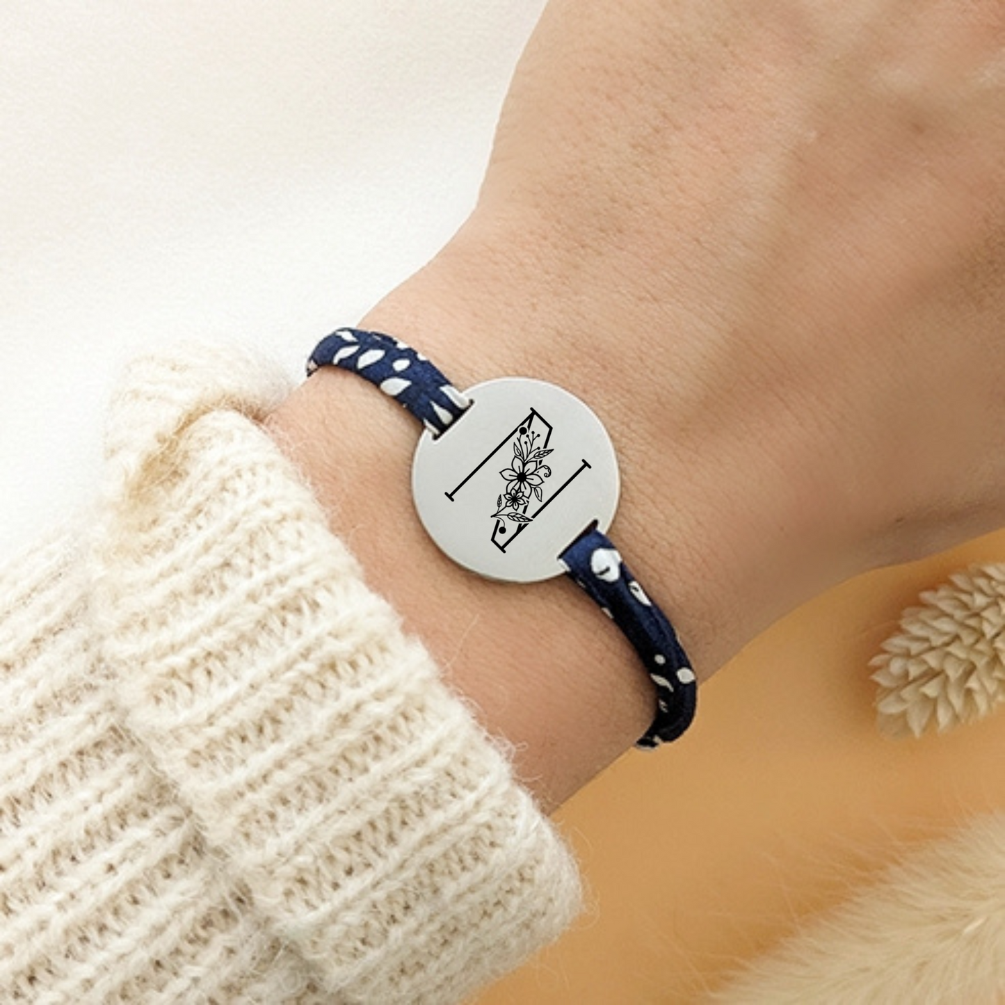 Bracelet liberty avec médaille à graver