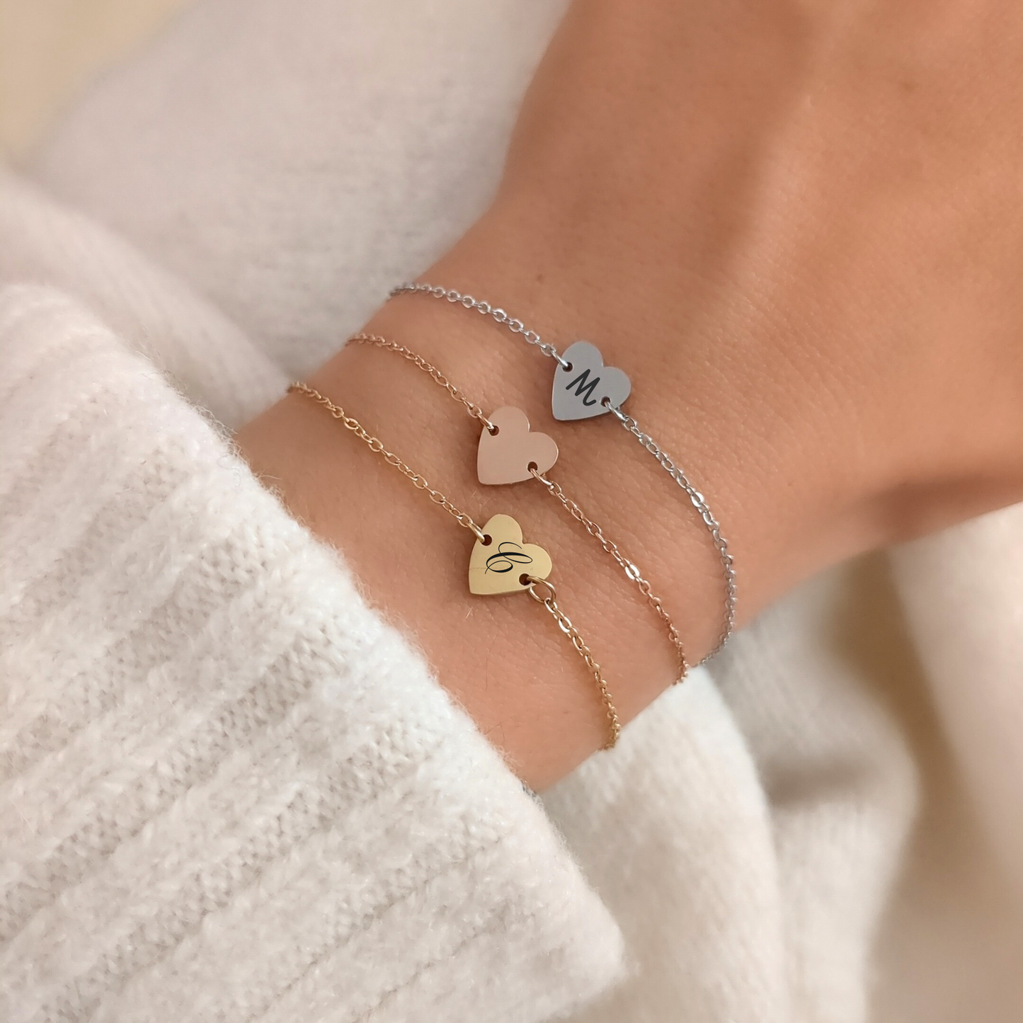 Bracelet fin avec coeur
