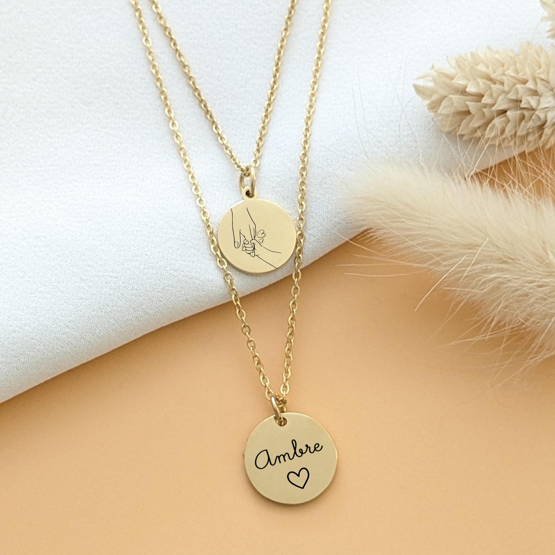 Collier double rang à graver - Bliche