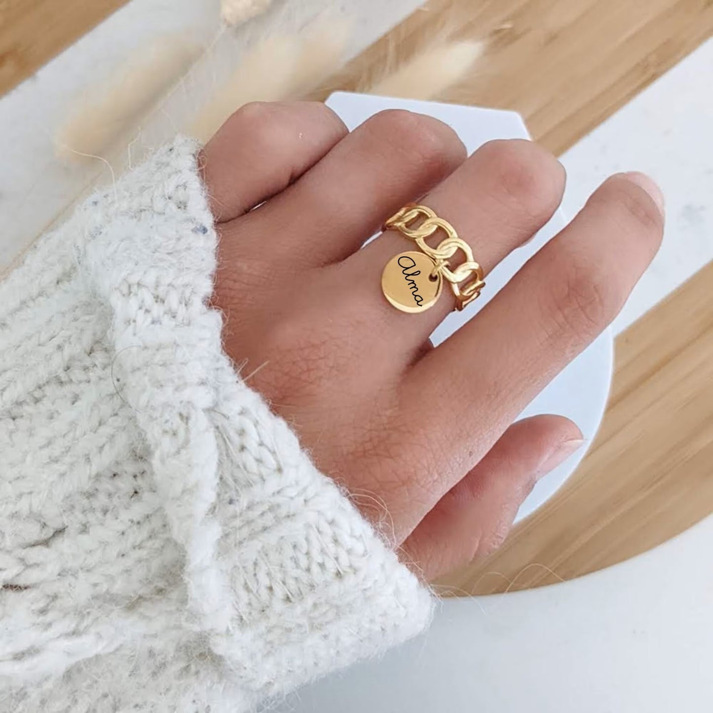 Bague personnalisable à graver - Bliche