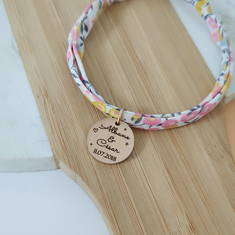 Bracelet Liberty personnalisé pour mariage - Cadeau mariage personnalisé