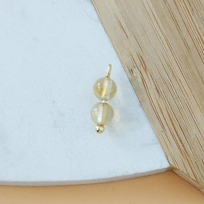 Charm Citrine et acier inoxydable