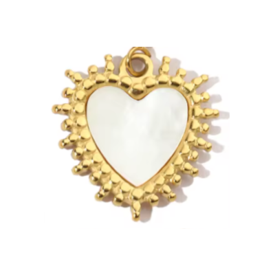charm coeur en nacre