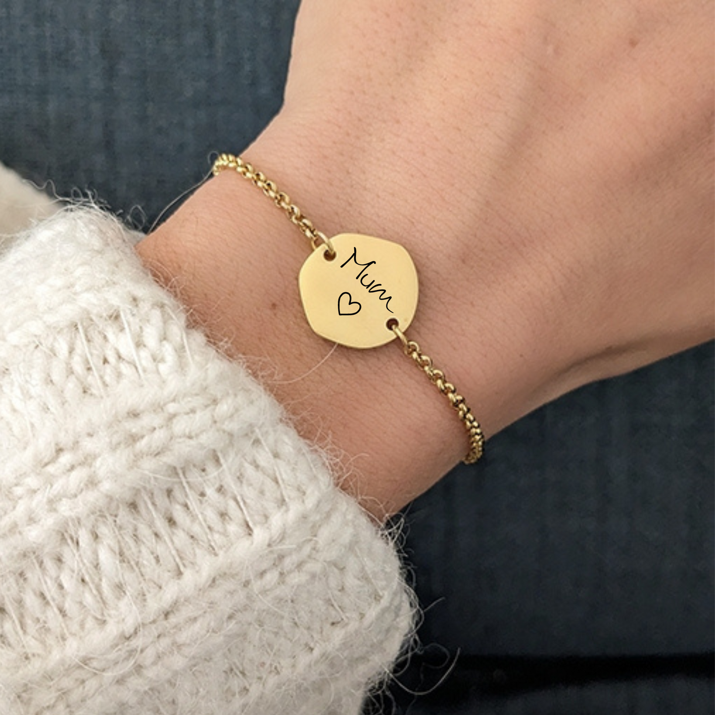 Bracelet avec médaille octogonale à graver