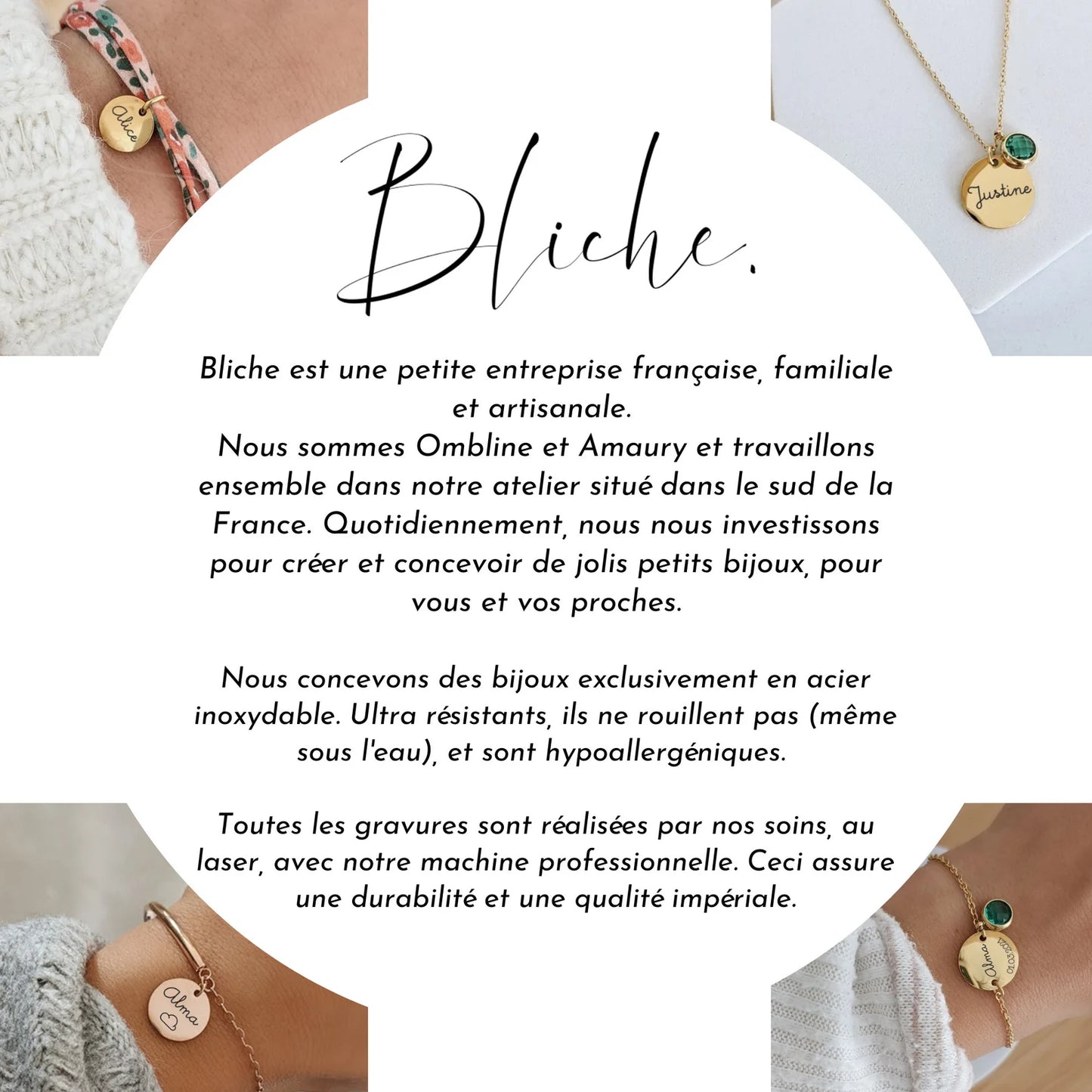 Bracelet à graver en acier avec sa lettre florale