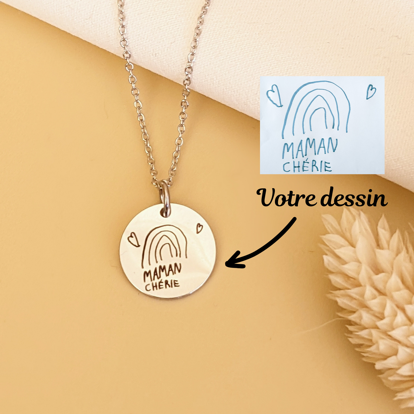 Collier à graver avec dessin ou message - Bliche