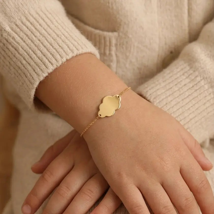 bracelet chaîne enfant personnalisé en acier inoxydable à offrir pour une naissance, un baptême ou un anniversaire