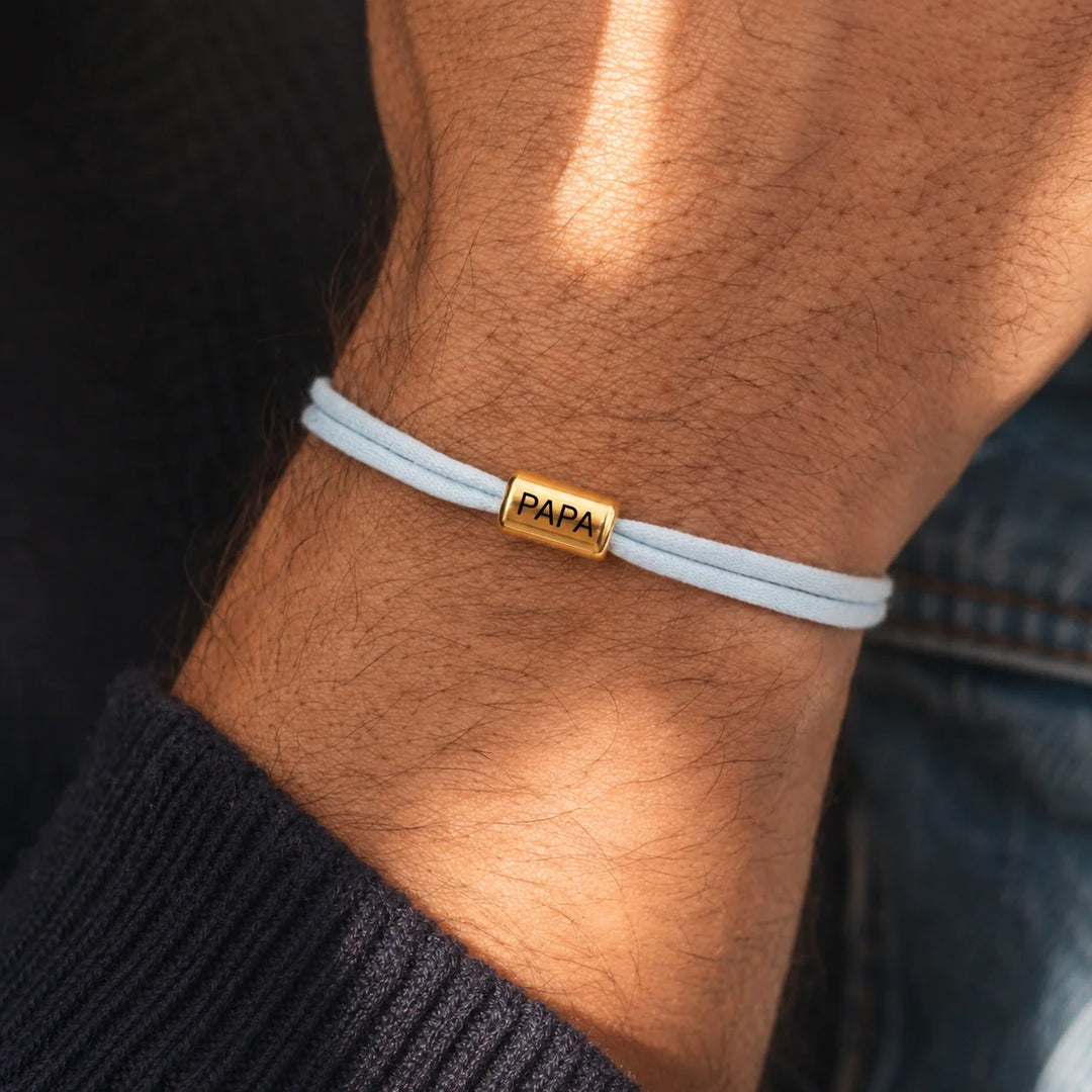 Cadeaux fête des pères personnalisés avec bracelets et bijoux gravés pour papa