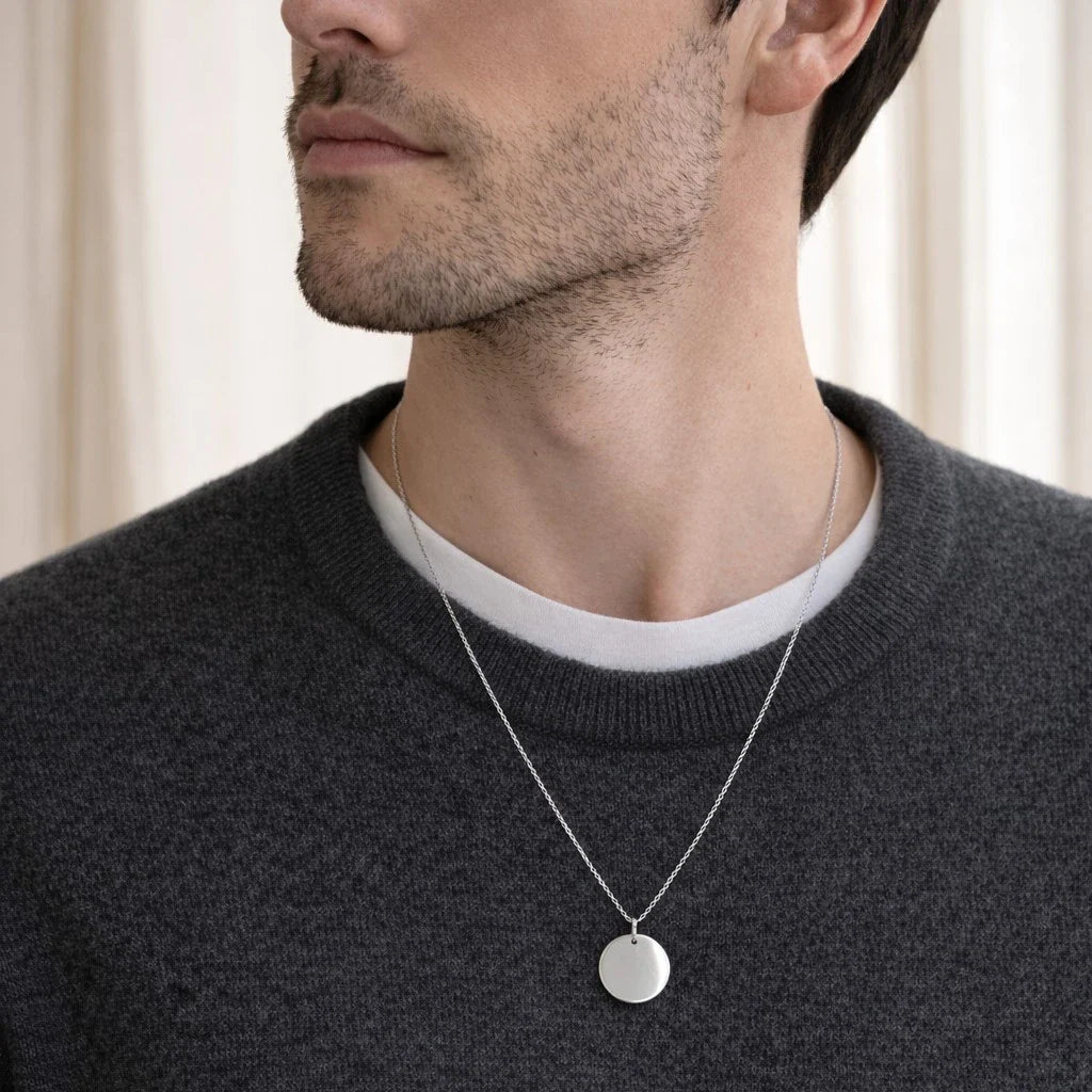 collier homme personnalisé gravé en acier inoxydable