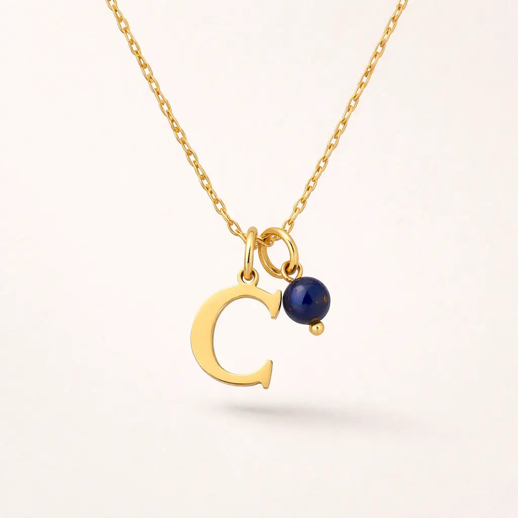 collier initiale personnalisé femme acier inoxydable lettre