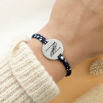 Bracelet liberty avec médaille à graver