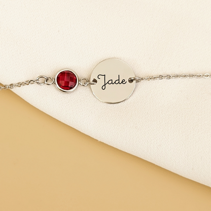 Bracelet à graver avec pierre de naissance