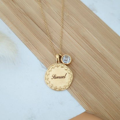 Collier personnalisable en acier inoxydable mate