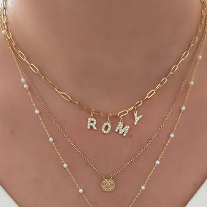 Collier maillons à prénom avec Zircon