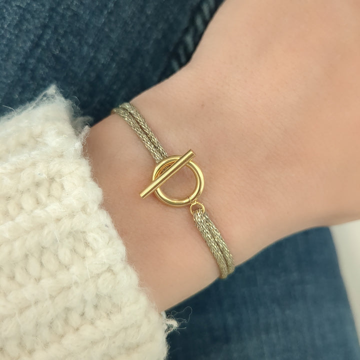 Bracelet personnalisé cordon brillant avec fermoir