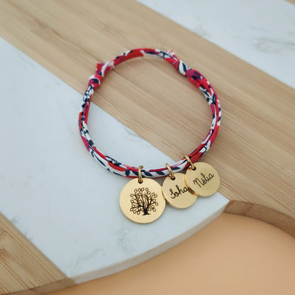 Bracelet personnalisé à graver avec arbre de vie - Bijoux acier inoxydable