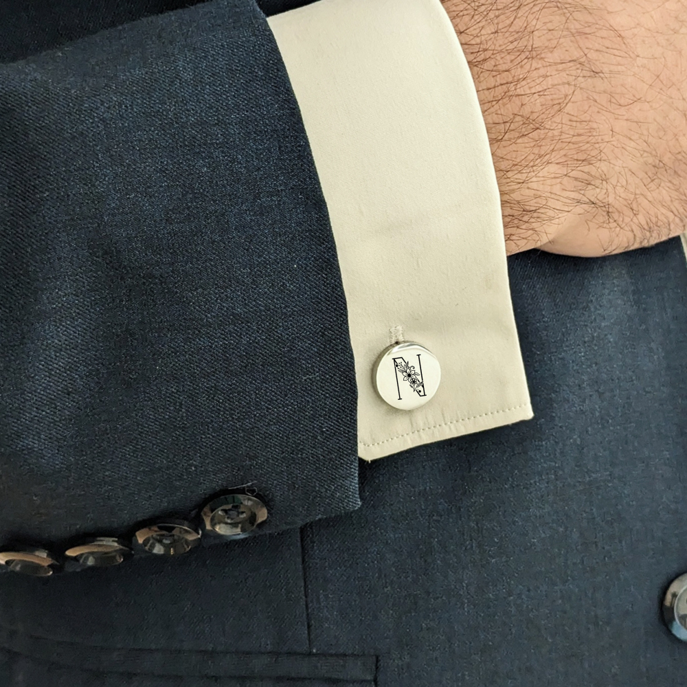 Boutons de manchette ronds à personnaliser