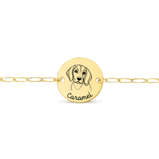 Bracelet personnalisé avec gravure dessin de chien