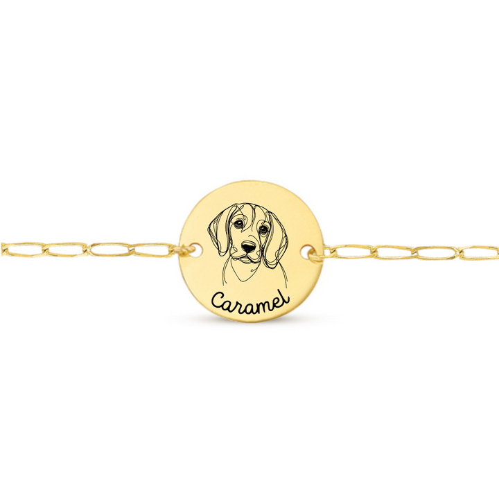 Bracelet personnalisé avec gravure dessin de chien