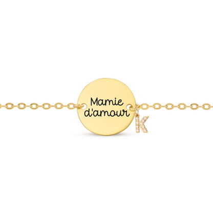 Bracelet personnalisable avec lettre en strass