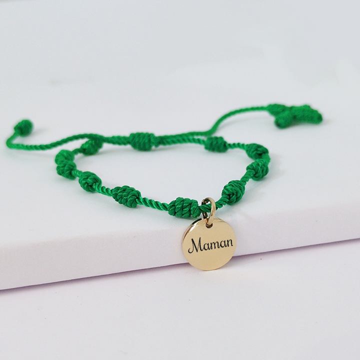 Bracelet à graver en cordon avec médailles - amitié