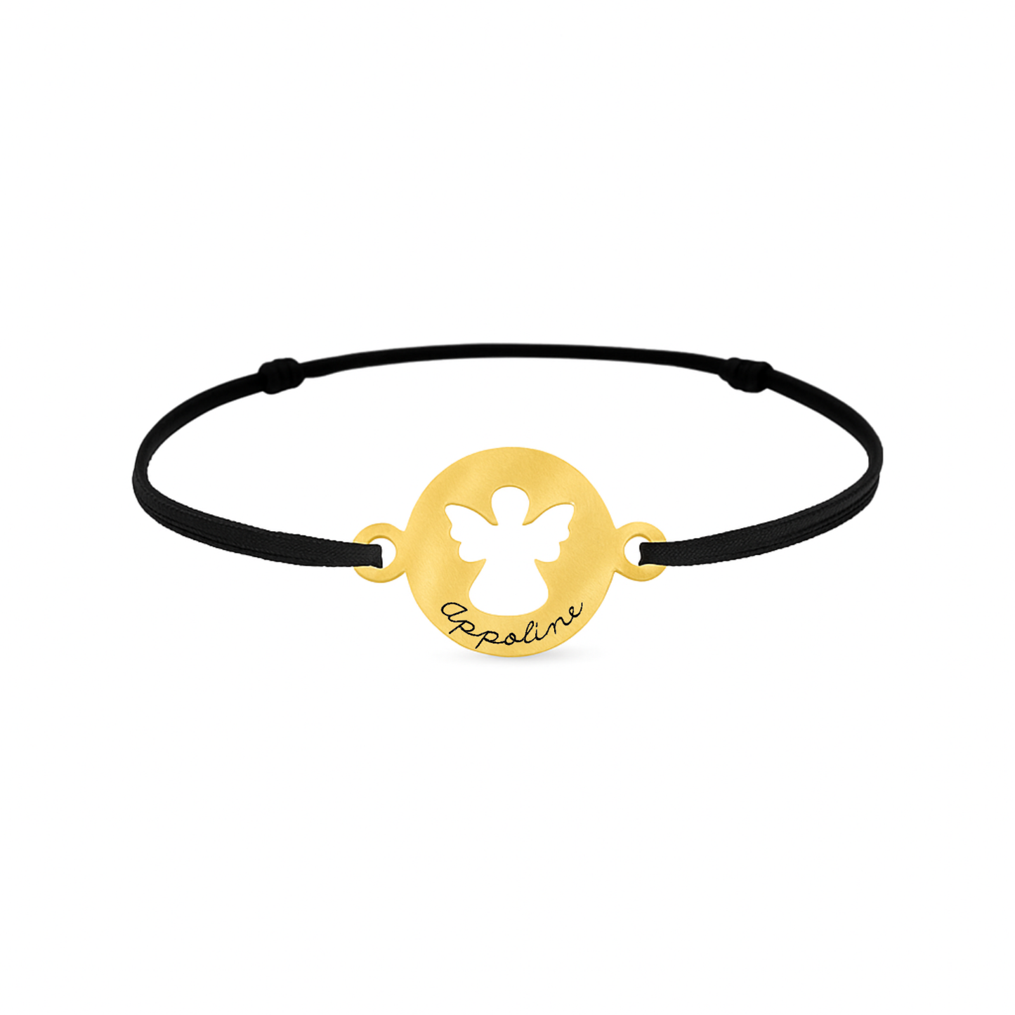 Bracelet personnalisé cordon avec médaille ange - Cadeau personnalisé