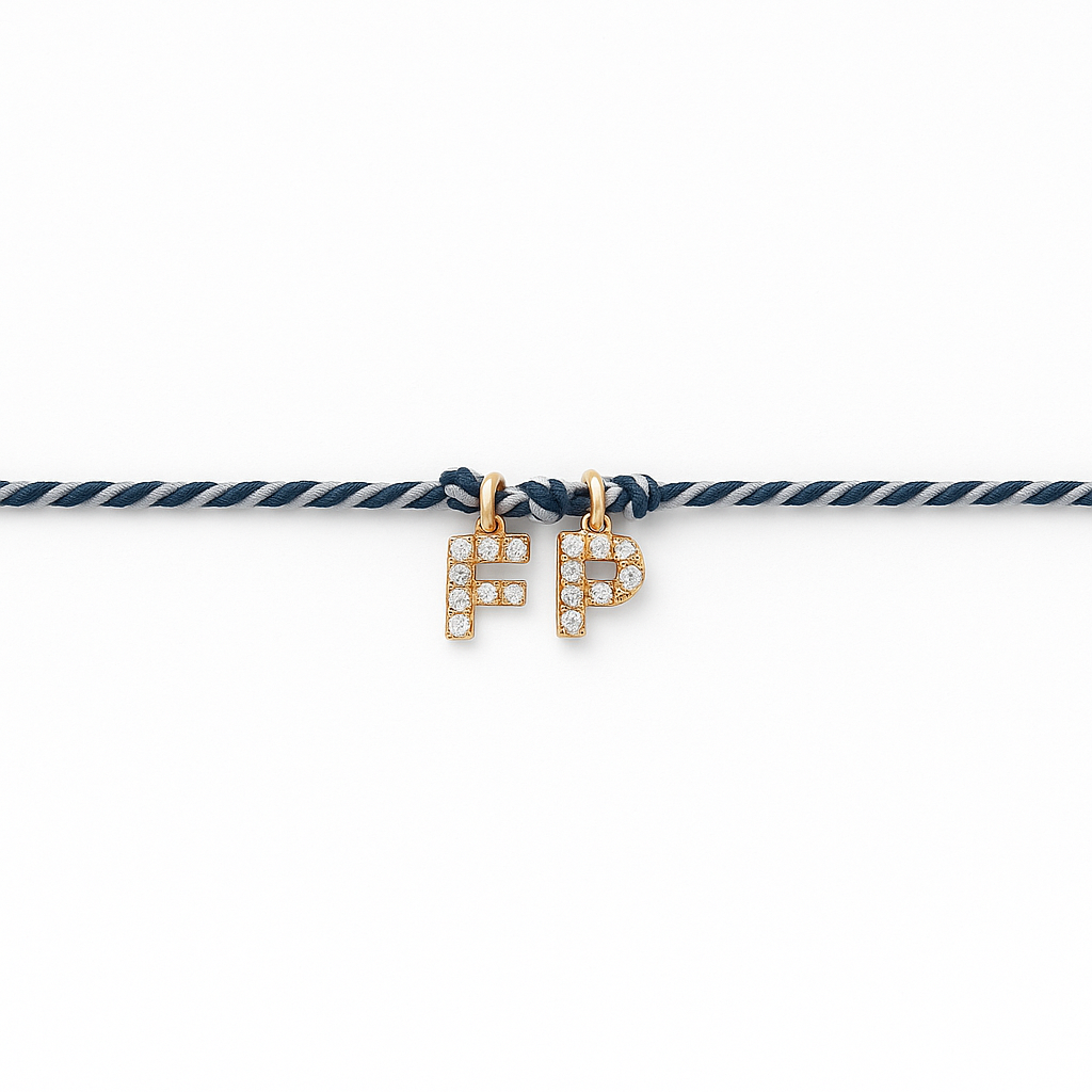 Bracelet Cordonette avec lettre zircon