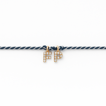 Bracelet Cordonette avec lettre zircon