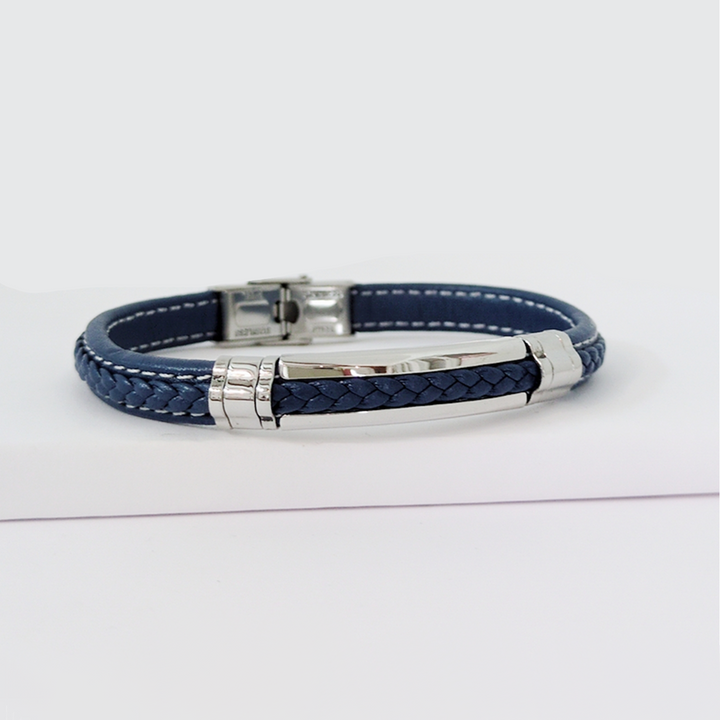 Bracelet homme personnalisé en cuir avec gravure intérieure