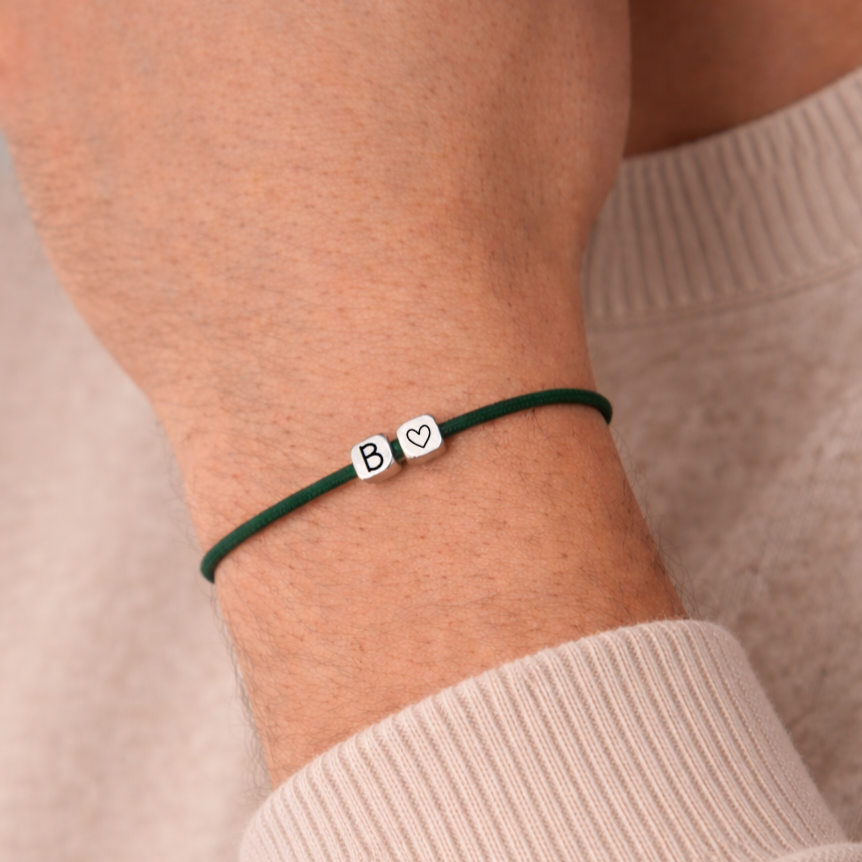 Bracelet homme avec perles cubes à personnaliser