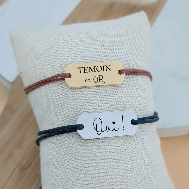 Bracelet homme pour EVG avec cordon et médaille ovale