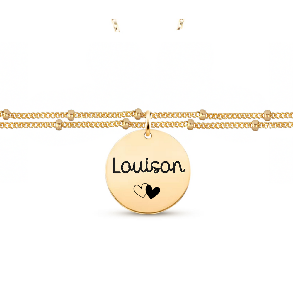 Bracelet à double chaînes avec maille perlée