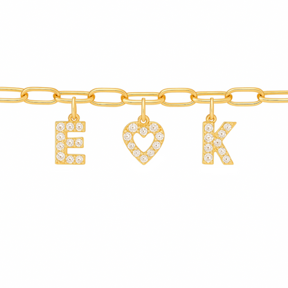 Bracelet personnalisé avec lettres zircon