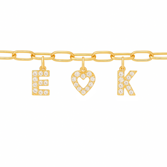 Bracelet personnalisé avec lettres zircon