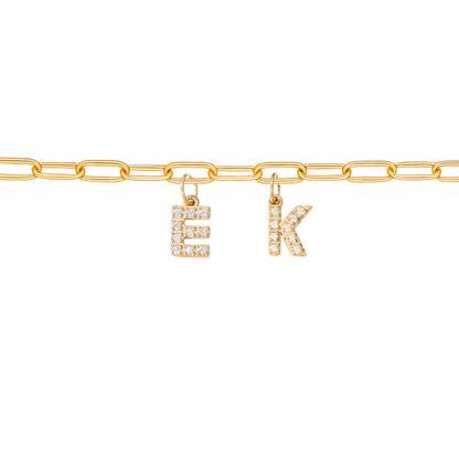 Bracelet personnalisé avec lettres zircon