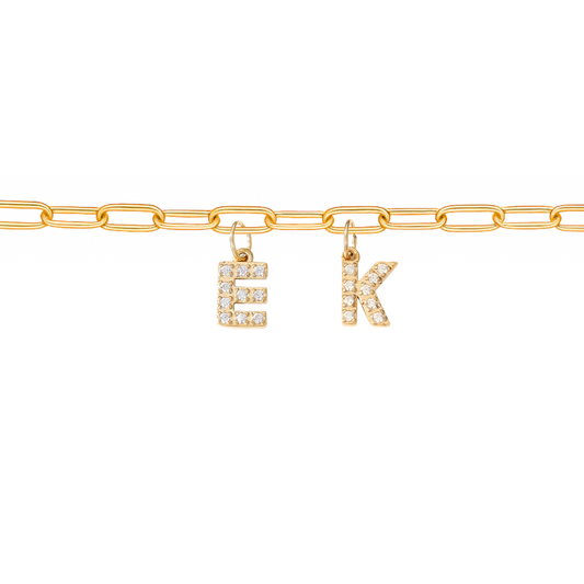 Bracelet personnalisé avec lettres zircon