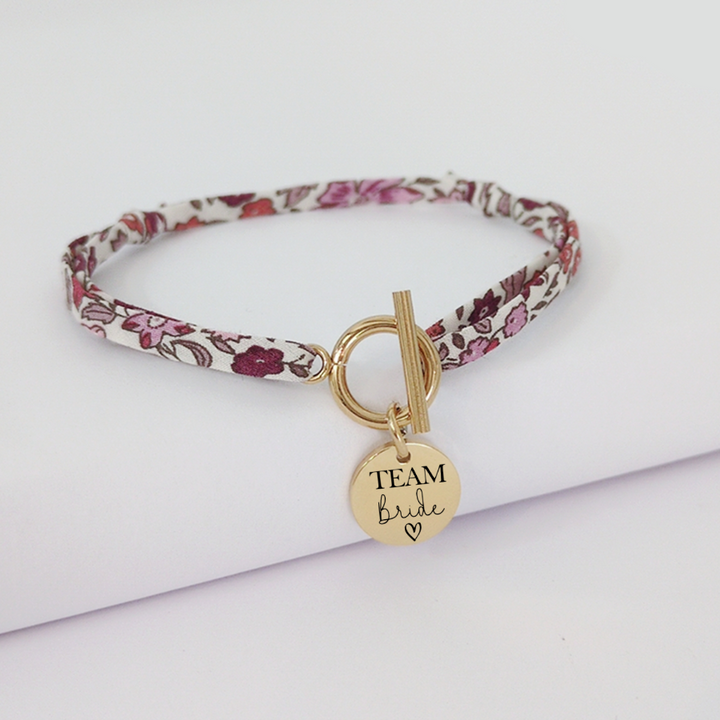 Bracelet liberty personnalisé liberty pour evjf avec fermoir et médaille