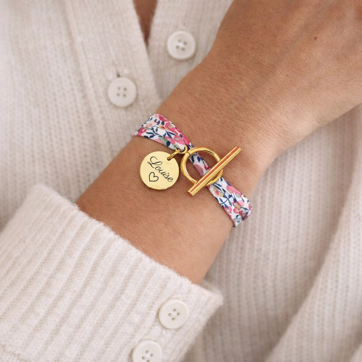 Bracelet personnalisé liberty avec grand fermoir - Cadeau personnalisé femme