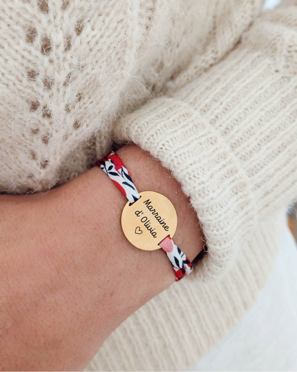 Bracelet personnalisé avec grande médaille