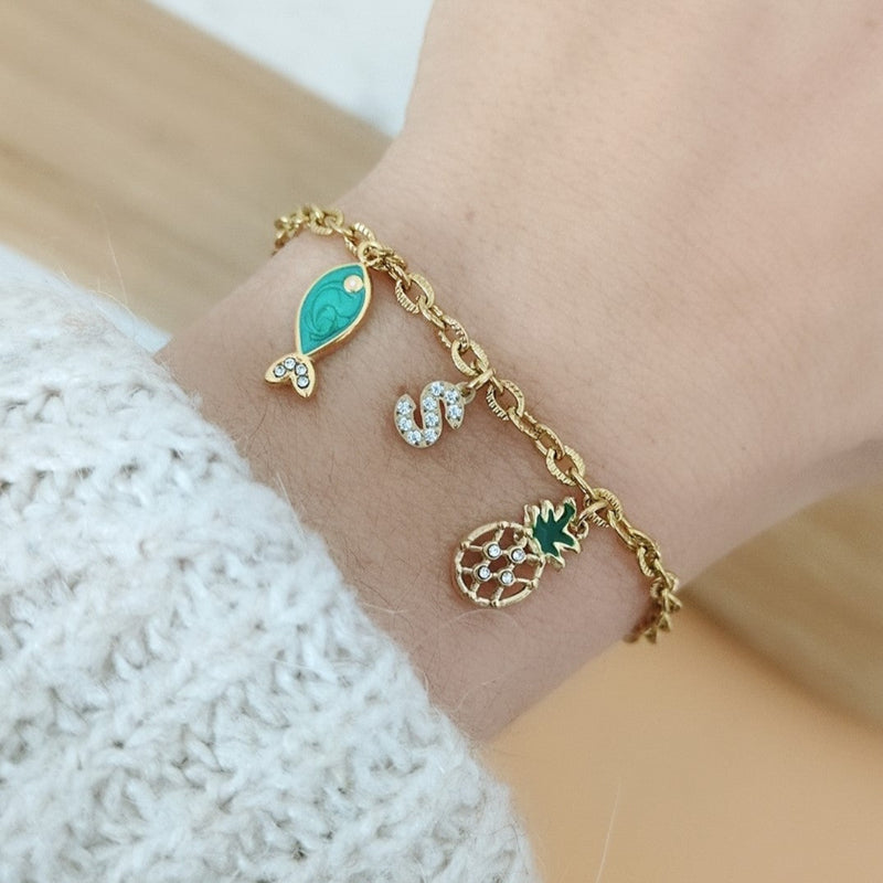 Bracelet maillons twistes portes