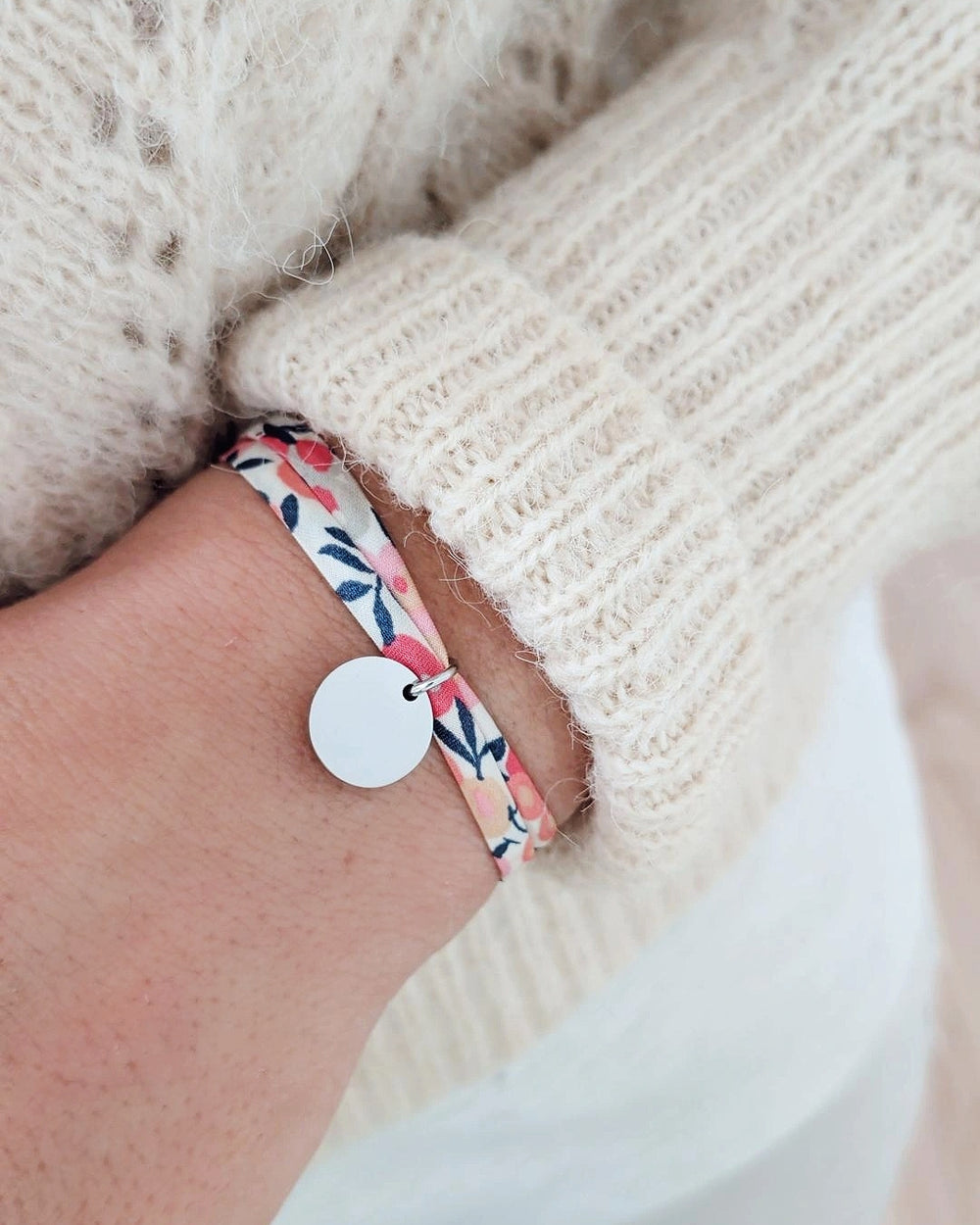 Bracelet personnalisé avec médaille argent