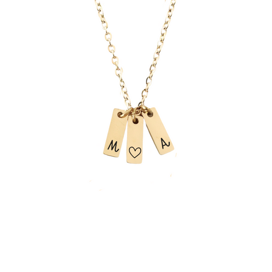 Collier à graver avec petits pendentifs