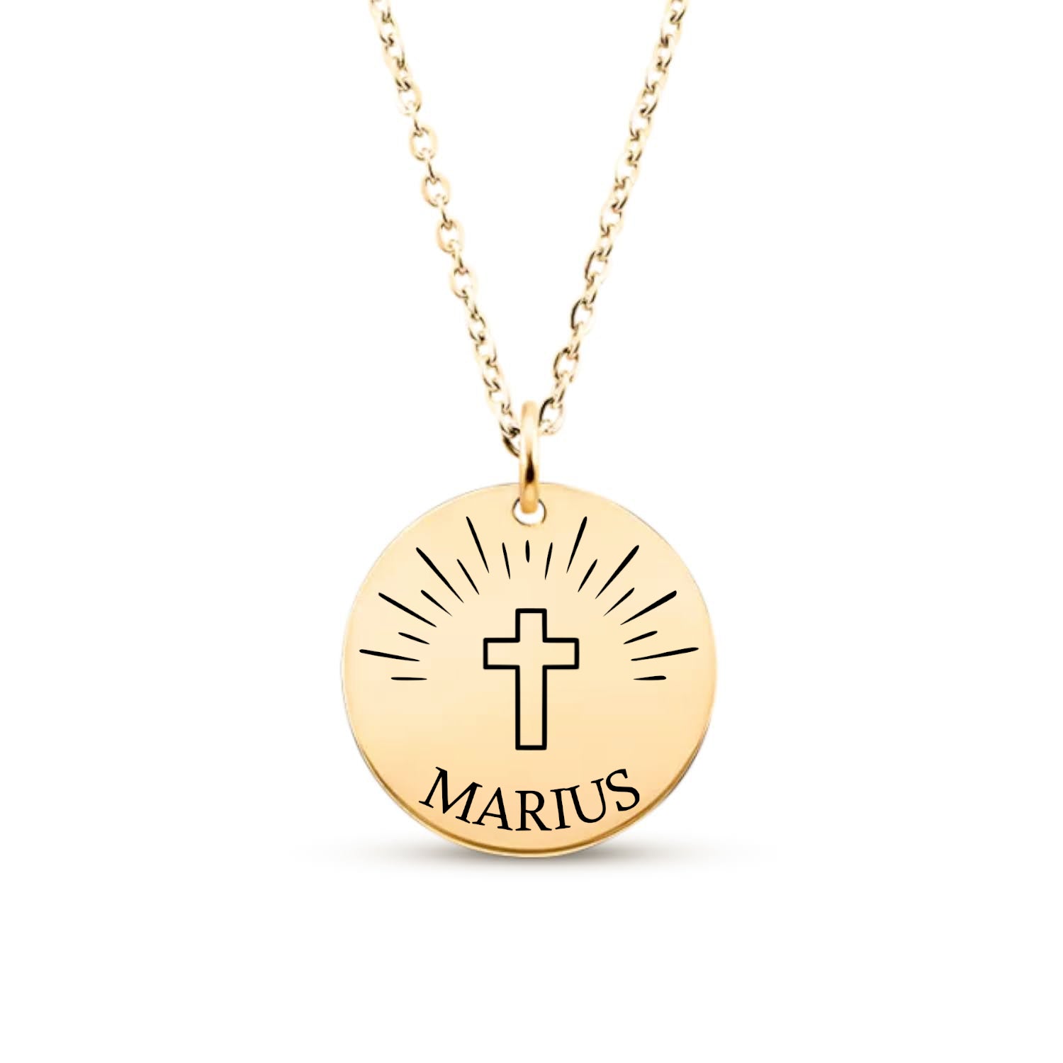 Collier classique avec croix pour baptême