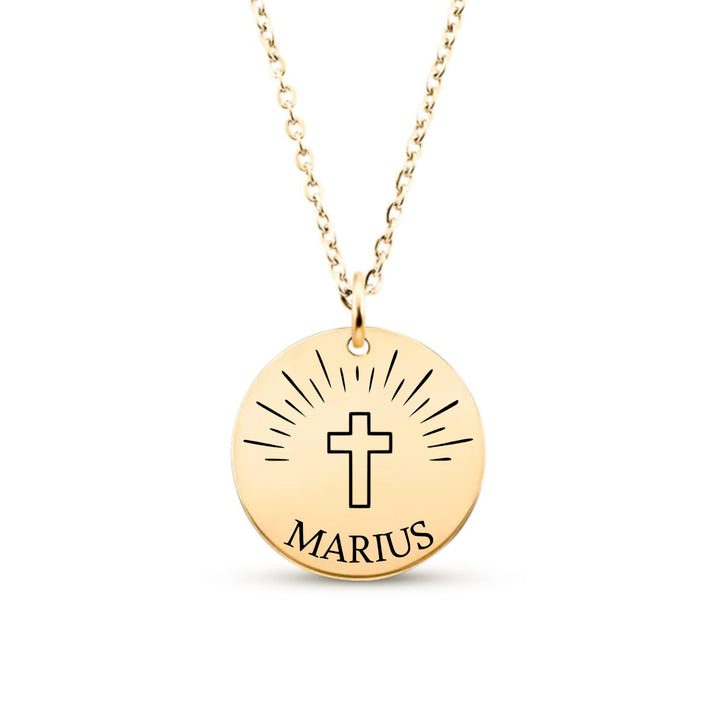 Collier classique avec croix pour baptême