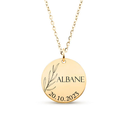 Collier personnalisé à graver - Cadeau personnalisé femme