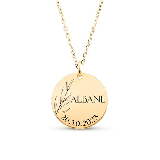 Collier personnalisé à graver - Cadeau personnalisé femme