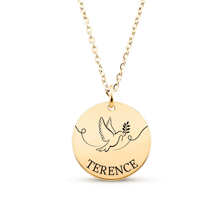 Collier classique avec colombe - idée cadeau bapteme