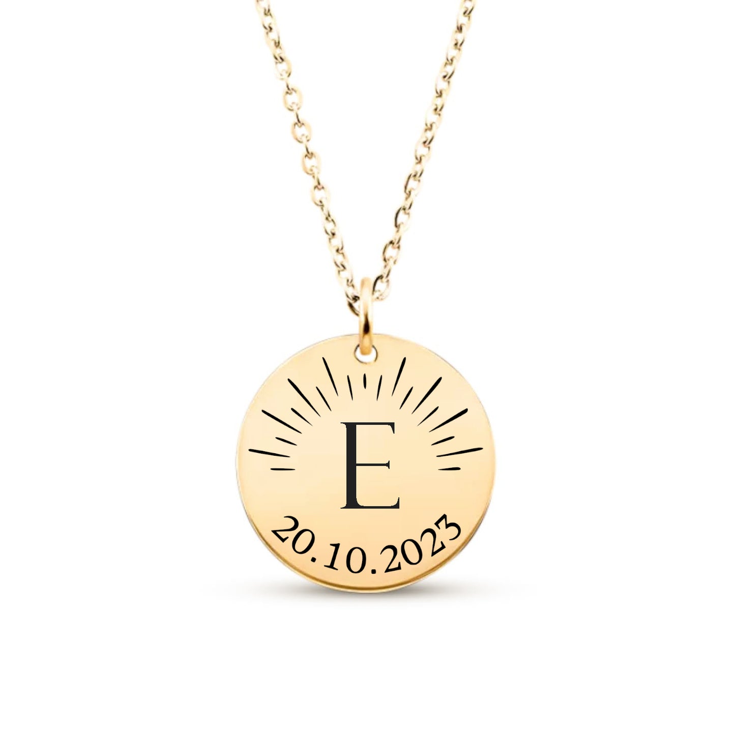 Collier avec initiale et date