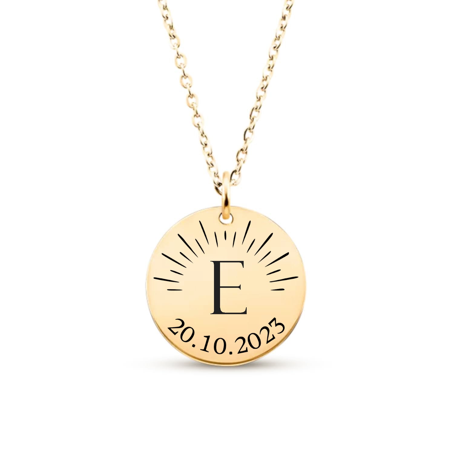 Collier avec initiale et date