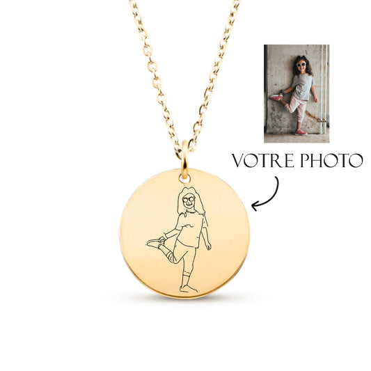 Collier avec votre photo en croquis